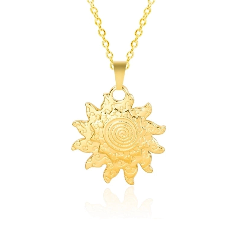 3 Pieces Casual Minimalist Sun 304 Stainless Steel 18K Gold Plated Pendant Necklace Necklace Pendant