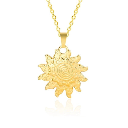 3 Pieces Casual Minimalist Sun 304 Stainless Steel 18K Gold Plated Pendant Necklace Necklace Pendant
