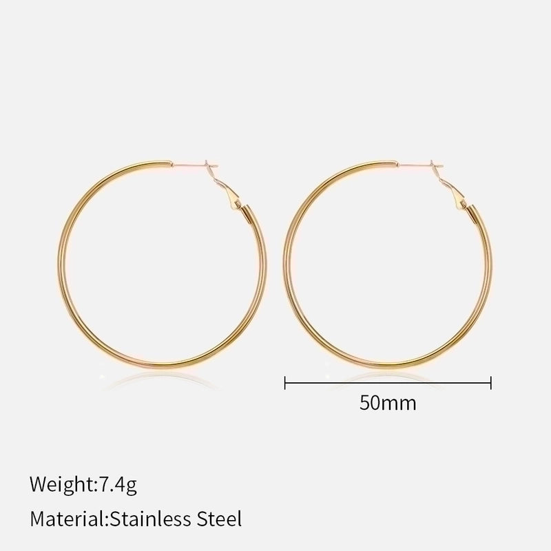 1 Pair Minimalist Solid Color Plating 304 Stainless Steel Stainless Steel Earrings