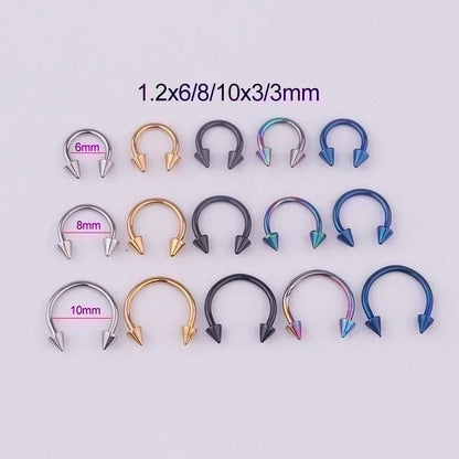 Nose Rings & Studs Punk Geometric 316L Stainless Steel Plating