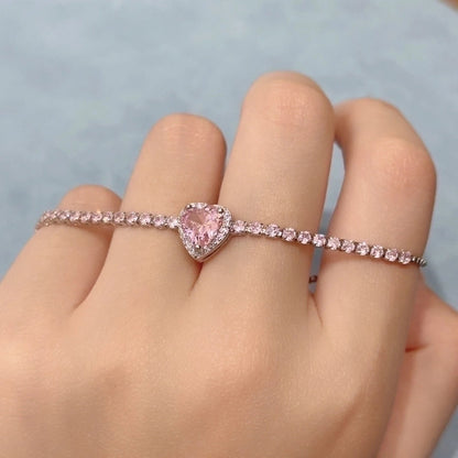 Sweet Heart Shape Flower Butterfly Copper Inlay Zircon Bracelets
