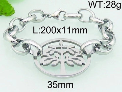 Fashion Tree Titanium Steel Plating Hollow Out Bracelets Necklace