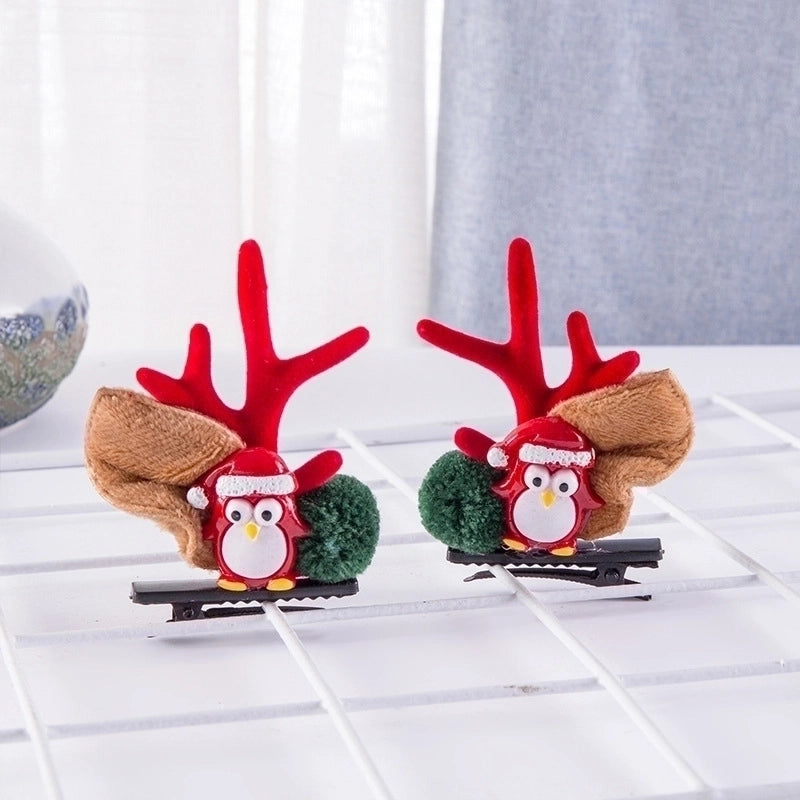 Christmas Cartoon Style Women'S Antlers Plush Plush Hair Clip