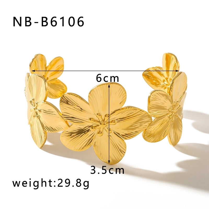 Vintage Style Minimalist Classic Style Butterfly 304 Stainless Steel 18K Gold Plated Bangle In Bulk