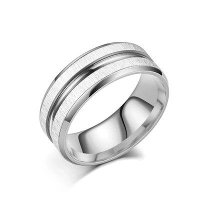 Fashion Stripe Titanium Steel 18K Gold Plated Plating Rings