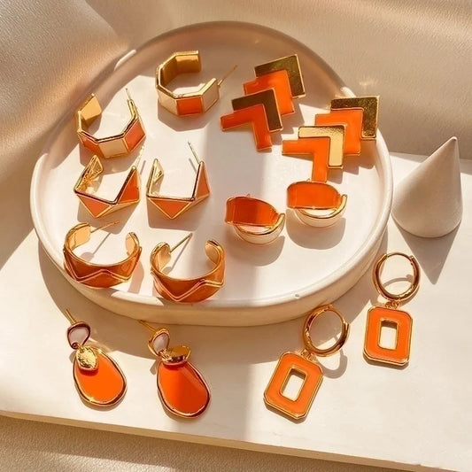 1 Pair Retro Sweet Triangle Devil\'s Eye Heart Shape Enamel Plating Inlay Copper Zircon 18k Gold Plated Ear Studs