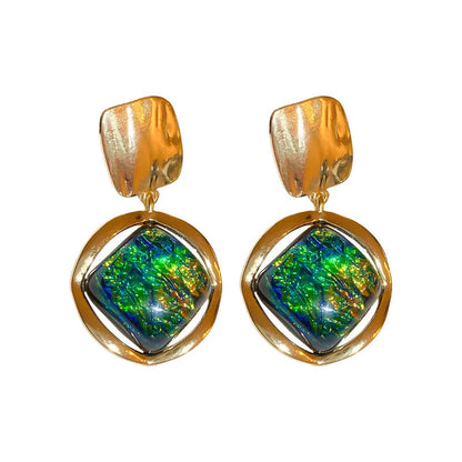 Retro Vintage Geometric Heart Alloy Electroplating Earrings