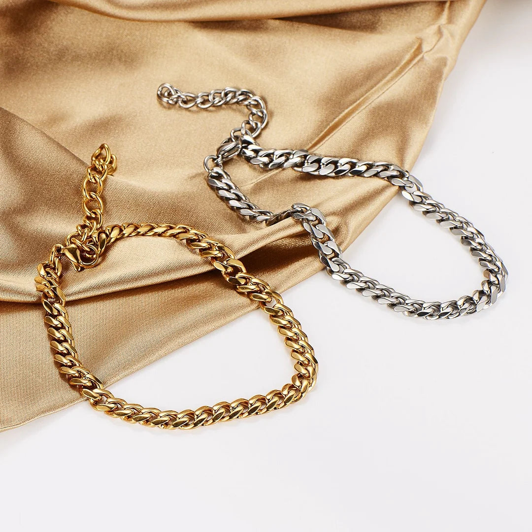 6 Pieces Unisex Minimalist Geometric Stainless Steel Anklets