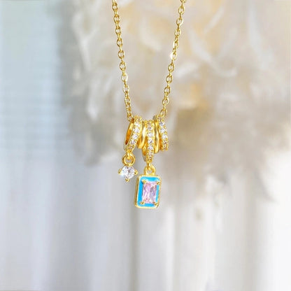 Copper Plating Geometric Pendant Necklace