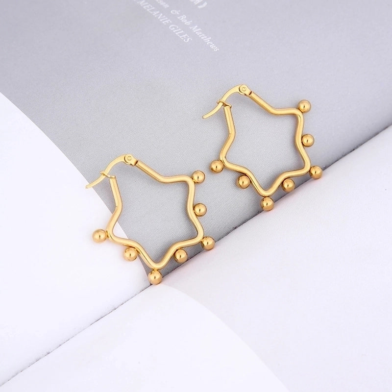 1 Pair INS Style Round Square Plating 201 Stainless Steel 18K Gold Plated Stainless Steel Earrings