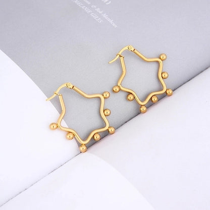 1 Pair INS Style Round Square Plating 201 Stainless Steel 18K Gold Plated Stainless Steel Earrings
