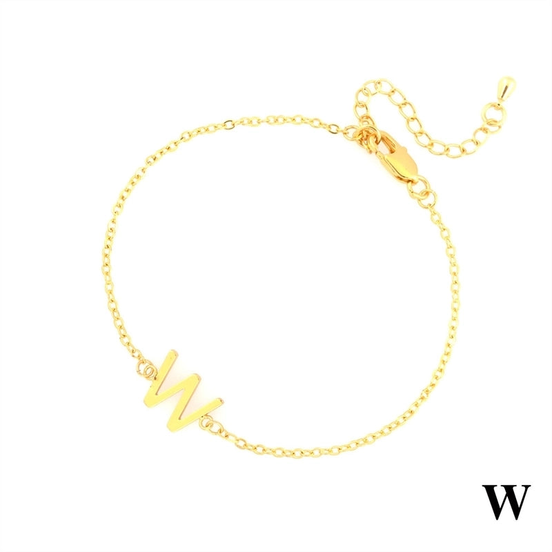 Minimalist Letter Copper Plating 18k Gold Plated Bracelets