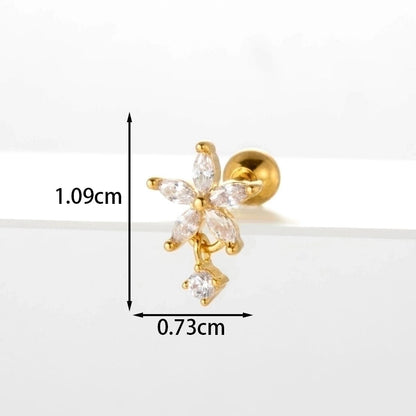 Ear Cartilage Rings & Studs Flower 316L Stainless Steel Copper