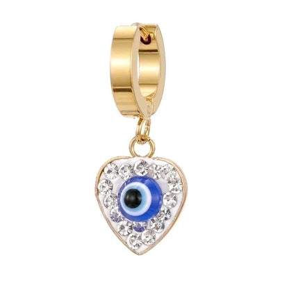 1 Pair Elegant Cross Heart Shape Enamel 201 Stainless Steel Alloy Dangling Earrings