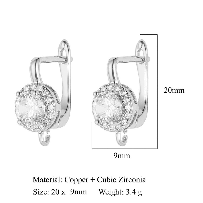 1 Pair Minimalist Solid Color Inlay Copper Zircon Earrings