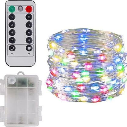 LED Light String Eight Function USB Waterproof Battery Box Remote Control Copper Wire Light String Leather Wire Light String Christmas Decorative Colored Light String