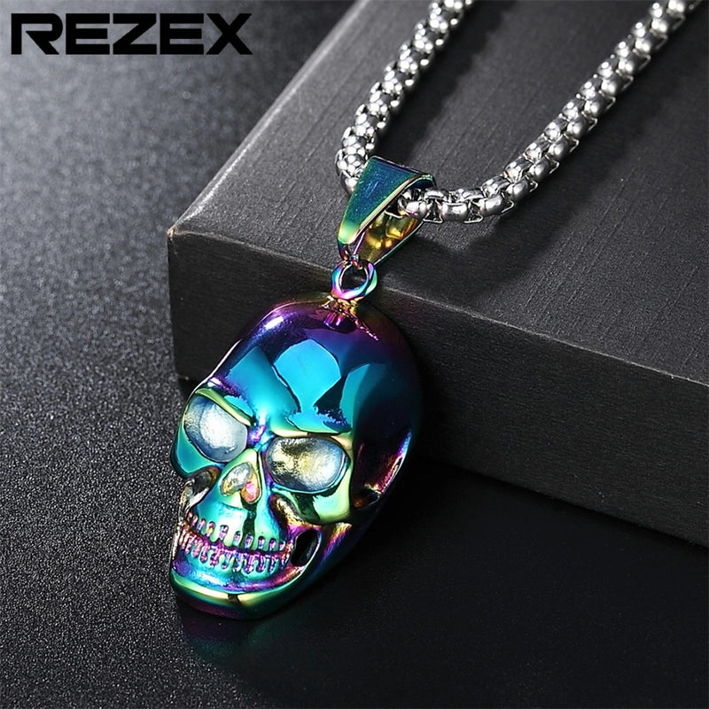 Hip-Hop Punk Skull Titanium Steel Halloween Unisex