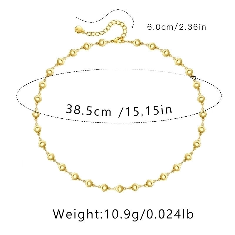 Ig Style Minimalist Solid Color Copper Plating Chain 18k Gold Plated Necklace