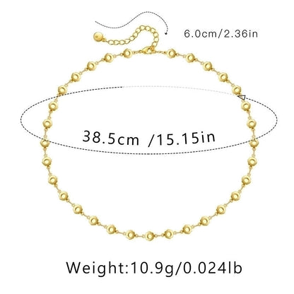 Ig Style Minimalist Solid Color Copper Plating Chain 18k Gold Plated Necklace