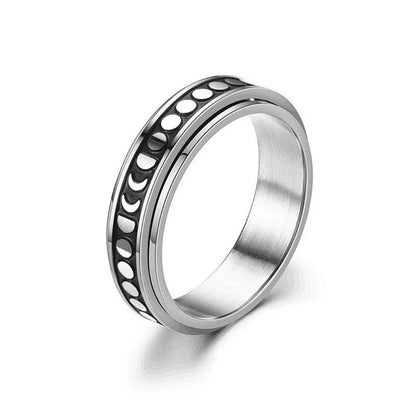 Sources Xingyue Couple Ring Double-layer Rotating Dynamic Decompression Anti-anxiety Pressure Titanium Steel Ring