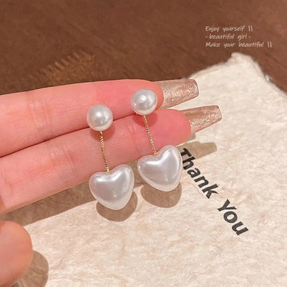 Fashion Geometric Star Flower Imitation Pearl Alloy Tassel Women\'s Drop Earrings 1 Pair