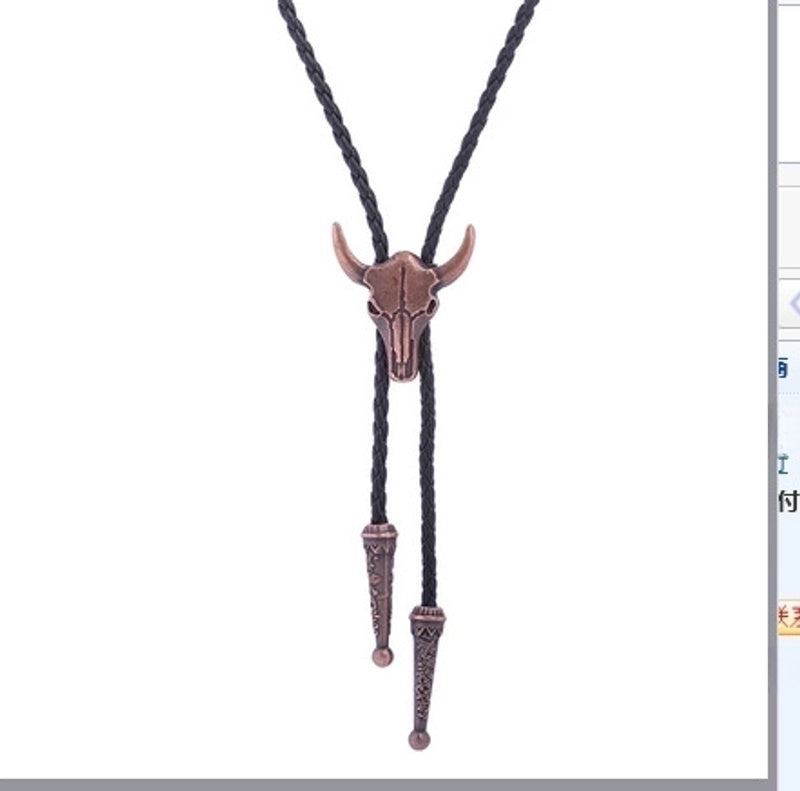 Punk Classic Style Star Cattle Skull Alloy Leather Rope Halloween Unisex Bolo Ties