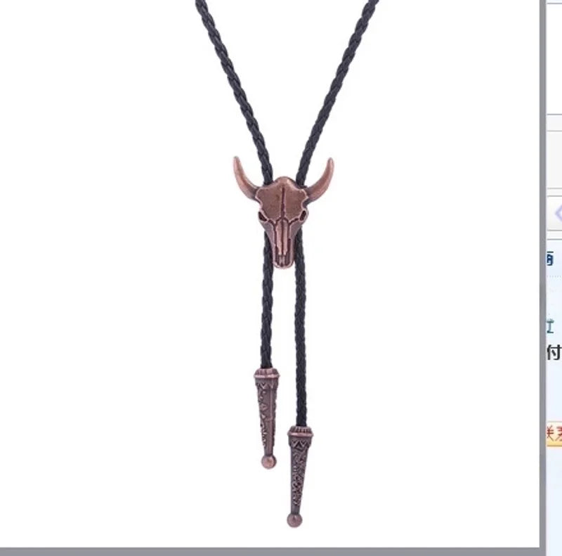 Punk Classic Style Star Cattle Skull Alloy Leather Rope Halloween Unisex Bolo Ties