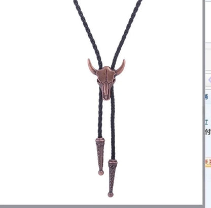 Punk Classic Style Star Cattle Skull Alloy Leather Rope Halloween Unisex Bolo Ties