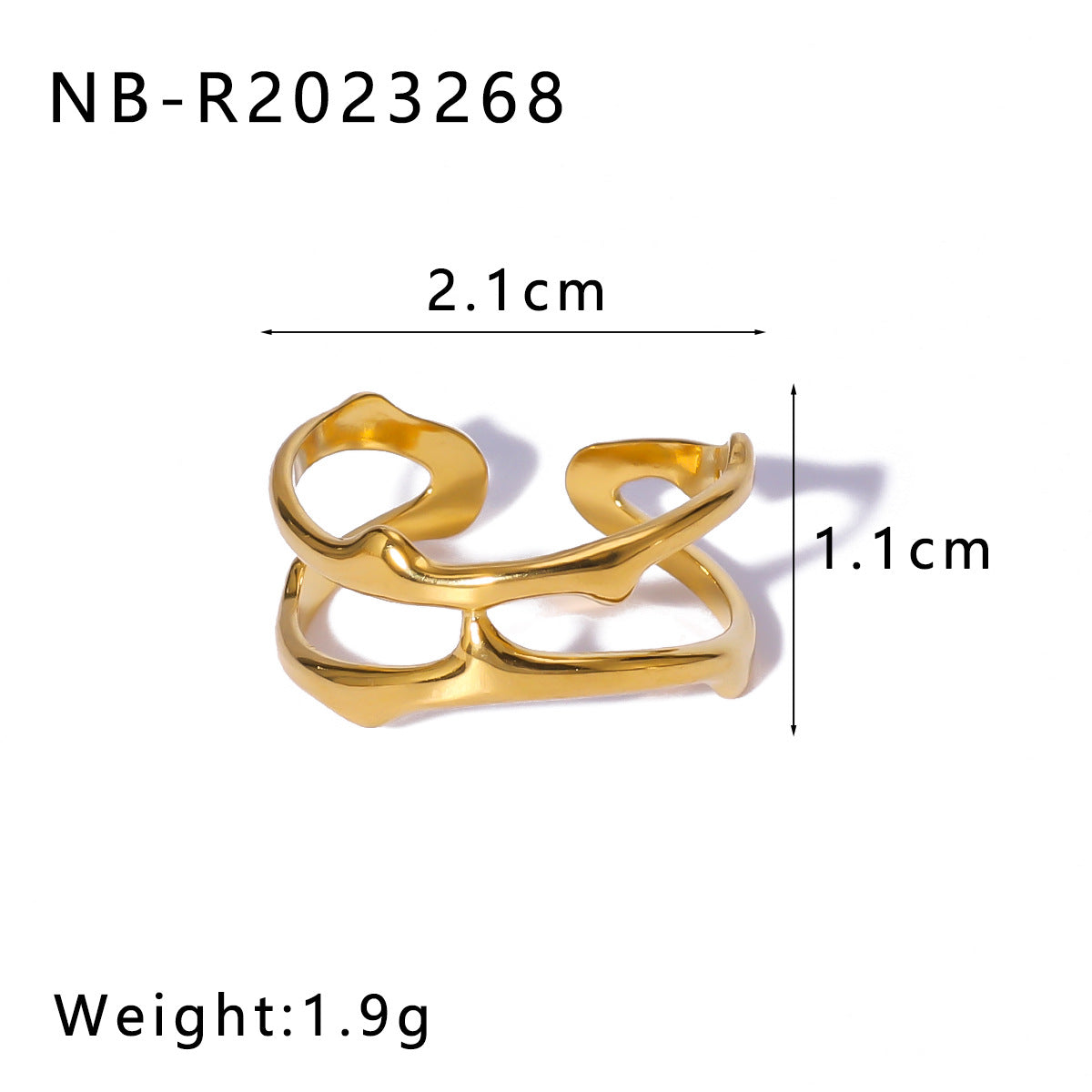 Open Ring IG Style Star Shell Textured Star Geometric Stainless Steel Electroplating Rings