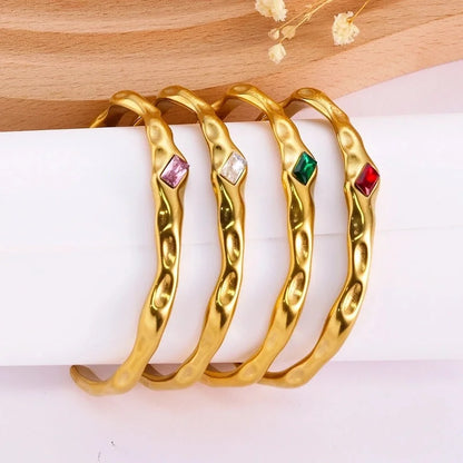 Casual Minimalist Irregular 304 Stainless Steel Bangle In Bulk