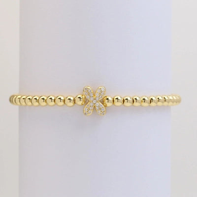 Xi Yin Hot Sale Brass Micro-Inlaid Bubble Balloon Diy26 English Letters Copper Bead Beaded Elastic Wire Bracelet