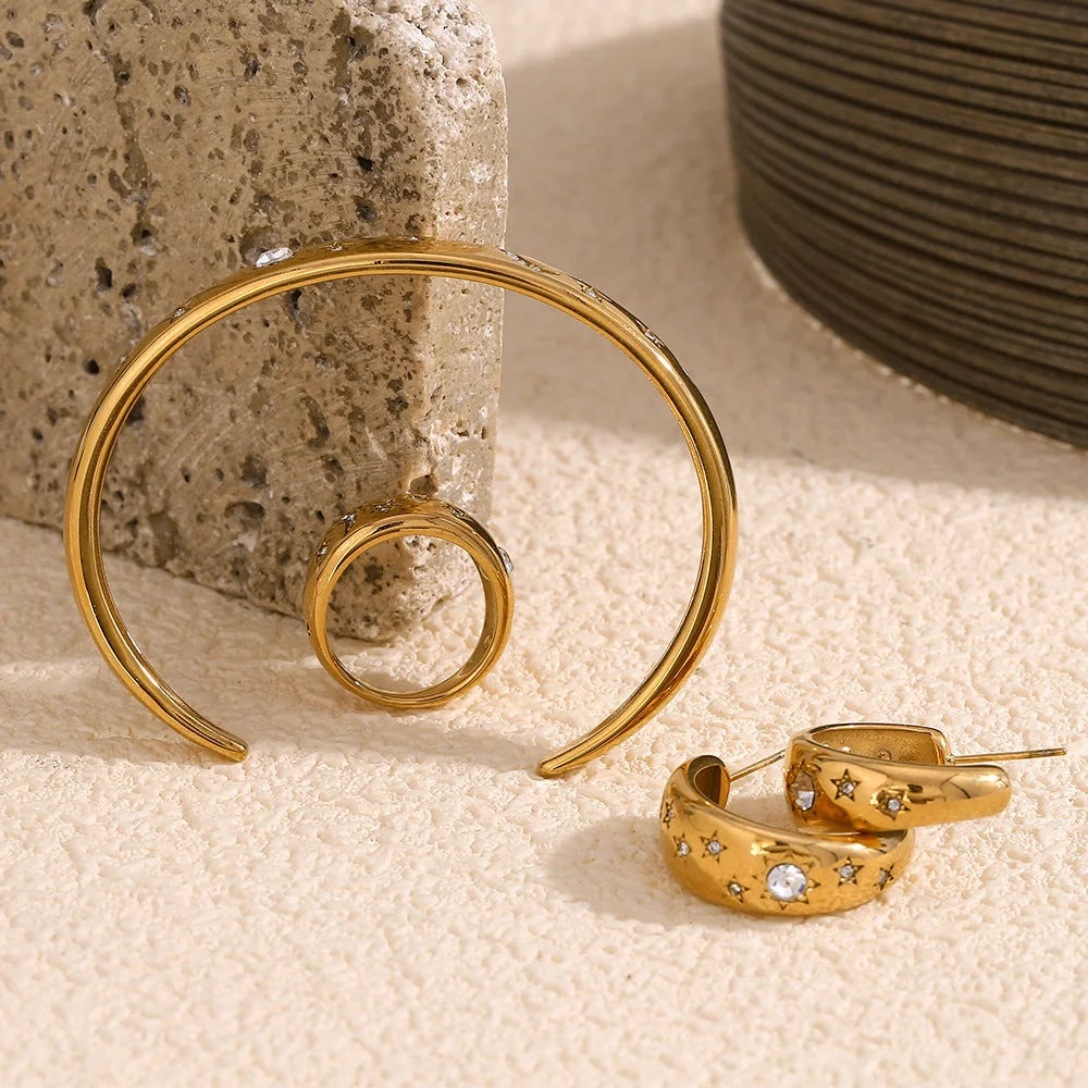 Fashion Circle Stainless Steel Electroplating Bangles