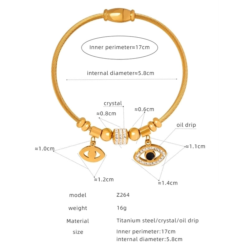 Casual Minimalist Star Heart Shape Butterfly Titanium Steel 18K Gold Plated Rhinestones Bangle In Bulk