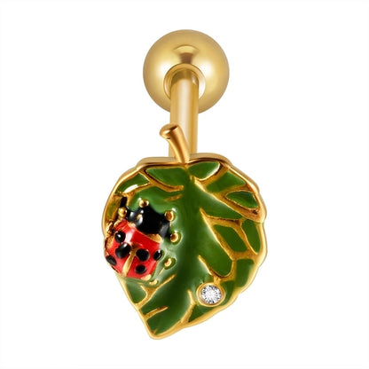 1 Piece Tongue Rings Casual Elegant Vacation Leaf Water Droplets Butterfly 304 Stainless Steel Plating Zircon 18K Gold Plated Tongue Rings