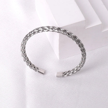 Casual Minimalist Solid Color Stainless Steel Plating Bangle