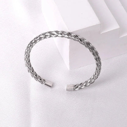 Casual Minimalist Solid Color Stainless Steel Plating Bangle