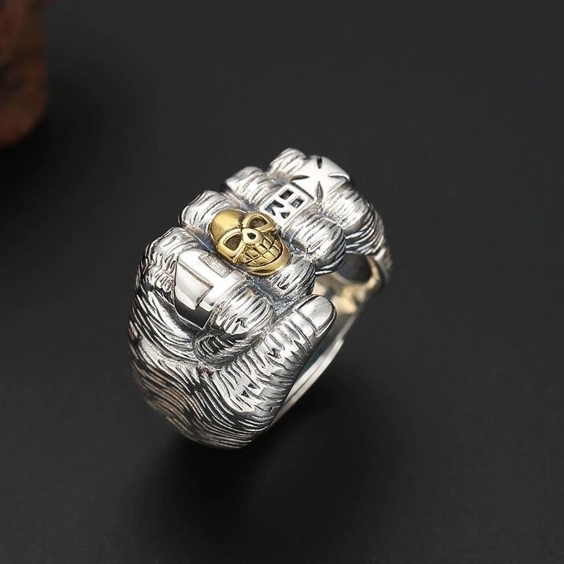Retro Skull Alloy Plating Halloween Unisex Open Rings