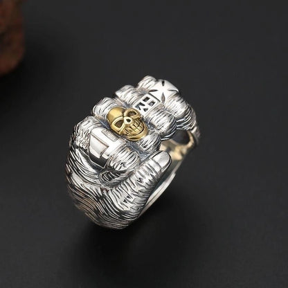 Retro Skull Alloy Plating Halloween Unisex Open Rings
