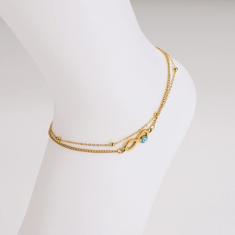 Retro Minimalist Infinity Eye 304 Stainless Steel Bracelets Anklet