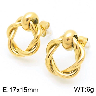 1 Pair Minimalist Circle 304 Stainless Steel 18K Gold Plated Ear Studs