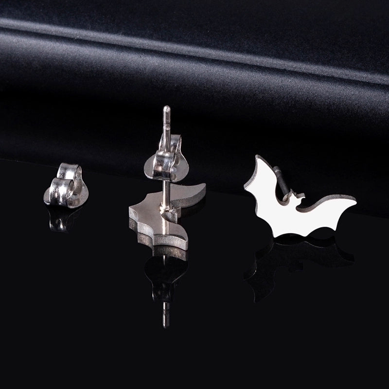1 Pair Minimalist Bat Stainless Steel Ear Studs