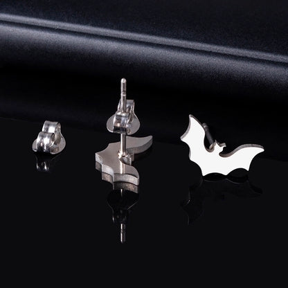 1 Pair Minimalist Bat Stainless Steel Ear Studs
