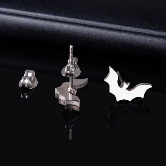 1 Pair Minimalist Bat Stainless Steel Ear Studs