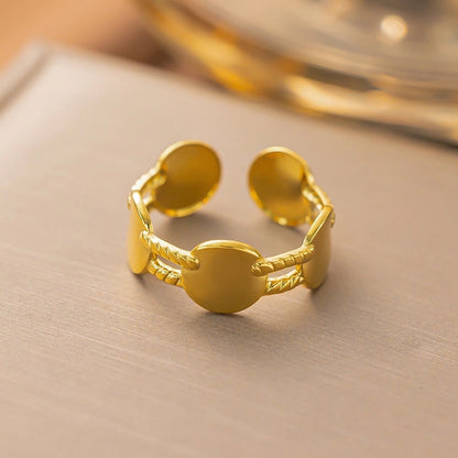 3 Pieces Minimalist Solid Color Titanium Steel Plating Rings