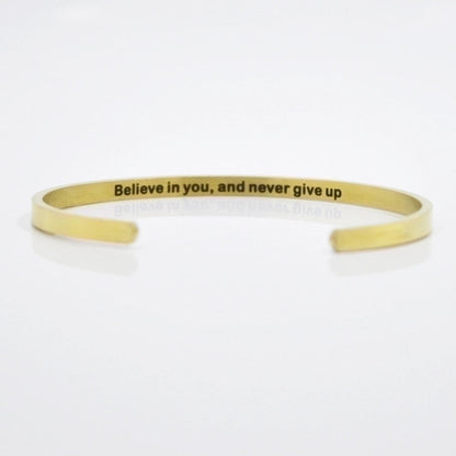 Minimalist Letter Stainless Steel Bangle