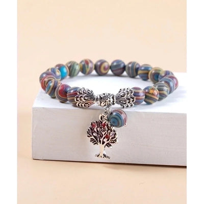 Fashion Heart Shape Agate Beaded Bracelets 1 Set