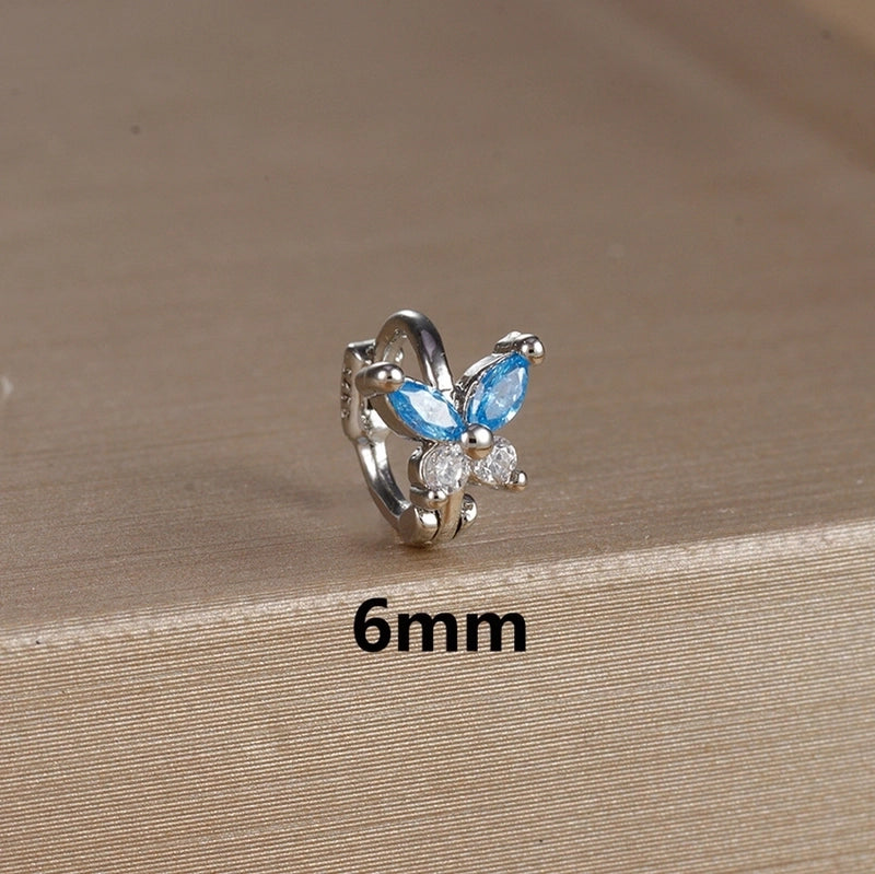 1 Piece Minimalist Color Block Butterfly Plating Copper Huggie Earrings