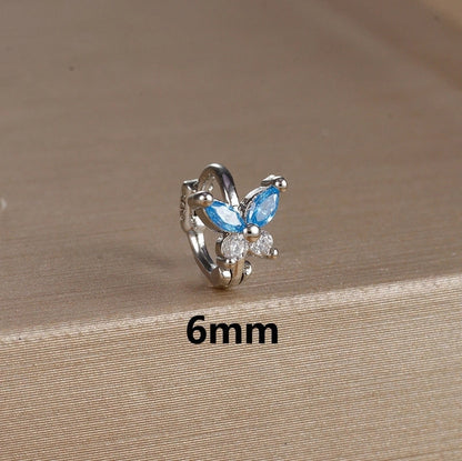 1 Piece Minimalist Color Block Butterfly Plating Copper Huggie Earrings