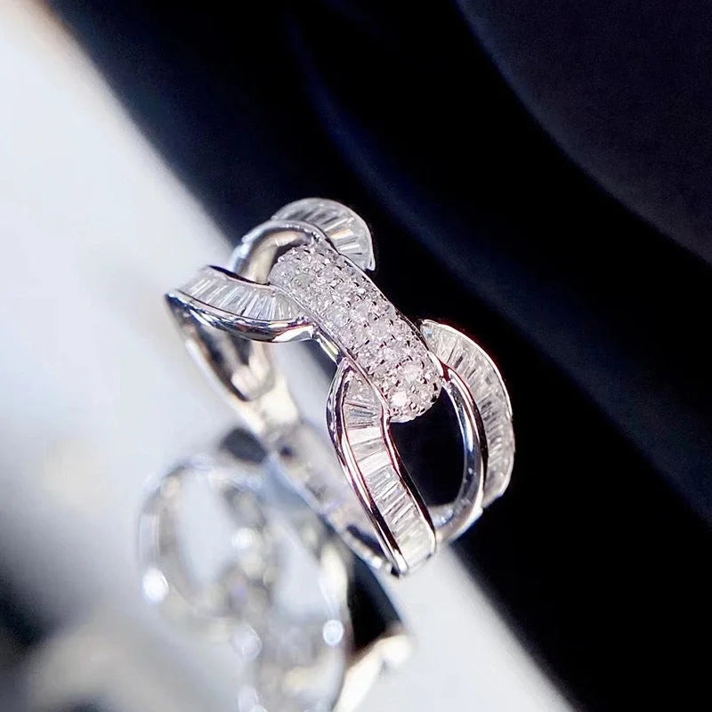 Copper Minimalist Classic Style Inlay Solid Color Zircon Rings