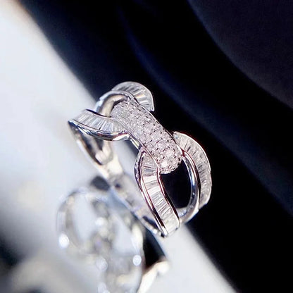 Copper Minimalist Classic Style Inlay Solid Color Zircon Rings